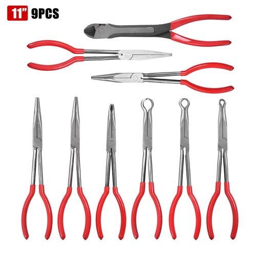 9pcs Extra Long Nose Reach Bent Straight Side Cutter Pliers Plier Set 11" UK — image 11