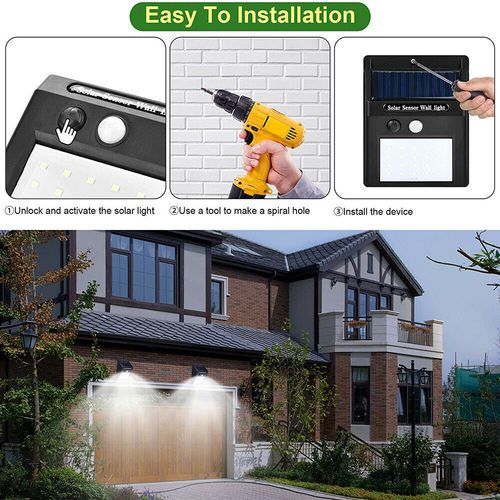 20 LED Solar Powered PIR Motion Sensor Light Outdoor Garden Security Wall Lights — image 13
