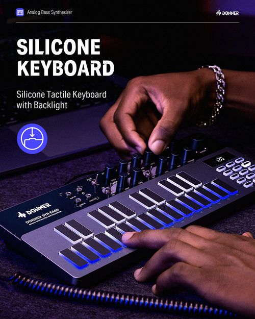 Donner B1 Analog Bass Rhythm Synthesizer Sequencer Drum Machine 128Patterns MIDI — image 6