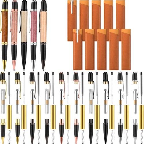 10 Set Pen Making Kit Include 10 Woodturning Pen Kit 10 Elegant Covers for7064