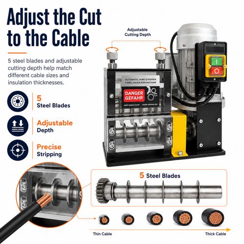 Gletscher Electric Wire Stripping Machine 180W 370W 550W Copper Cable Stripper — image 5