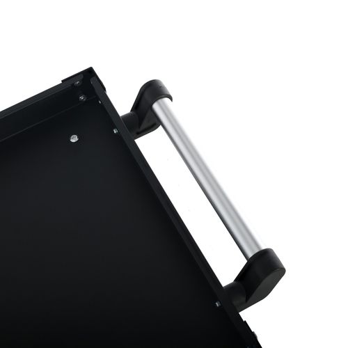 3-Tier Workshop Tool Trolley Cart with Drawer, Steel Garage Storage Cart, Black — image 14