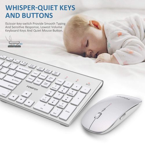 Full-Size Dual System Switching Double Ergonomic USB Wireless Keyboard and Mouse — image 3