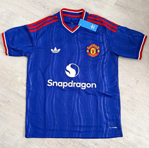 adidas Manchester United Away Shirt Blue Adults Size M Short Sleeve