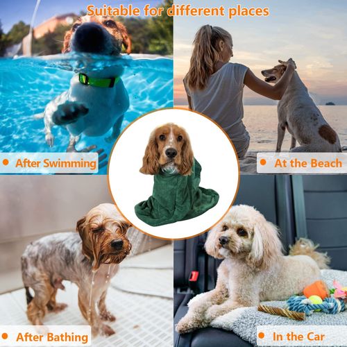 Premium Micro Dog Drying Bag Small + Absorbent Fast Dry Warm Bathrobe Towel  — image 4
