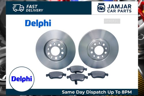 DELPHI Front 2x Brake Discs + Pads For Citroën Berlingo DS Opel Peugeot Vauxhall — image 1