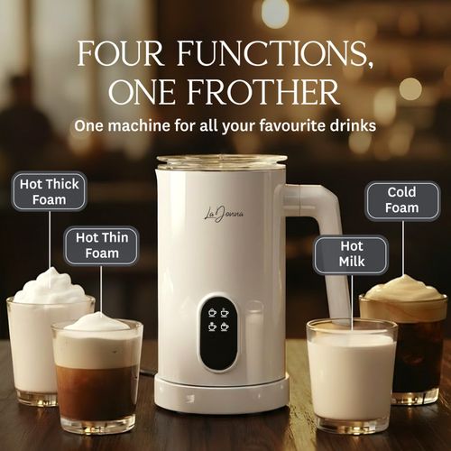 4-in-1 Electric Milk Frother Steamer Hot Chocolate Maker Automatic Foamer White — image 7