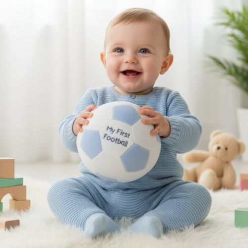 My First Football Baby Rattle Newborn Boys Girls Sensory Soft Plush Toy — image 3