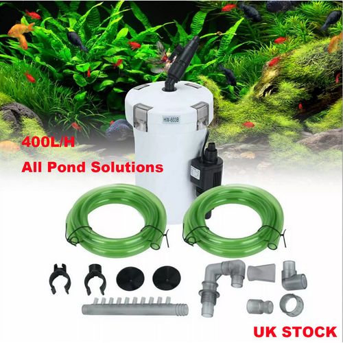 400L/H Canister Filter Set External Filtration Fish Tank Aquarium Marine UK — image 1