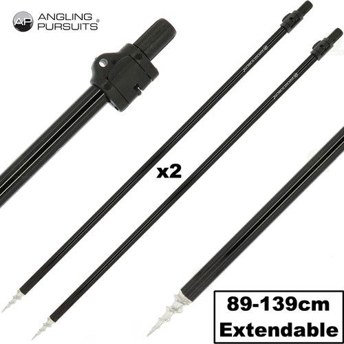 2 x Storm Poles For Bivvy Umbrella Brolly Carp Fishing Telescopic From 35-54"