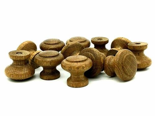 ANTIQUE OAK KNOBS 30mm wooden cupboard dresser chest cabinet drawer knob (194)
