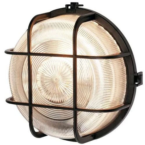 S5881 Black Round Cage Bulkhead Light ES E27 Wall/Ceiling Outdoor IP Rated