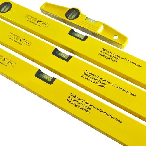 4pc Spirit Level Set 0.5 Mm/M with Ba 24" 72" 48" & 10" Scaffold Level — image 3