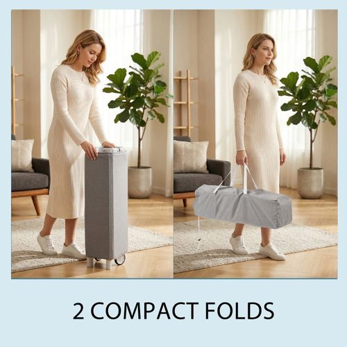 Baby Baby Crib with Mattress 125 x 66cm, Folding Travel Cot and Playpen Ctoehfvh — image 6