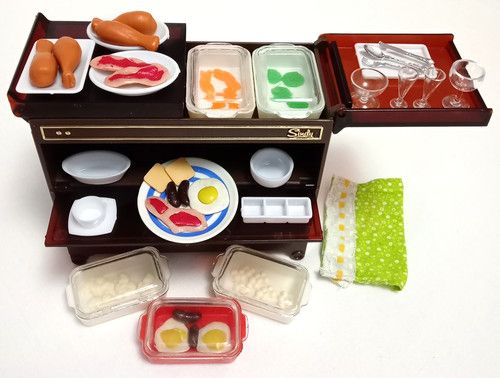 Brown Vintage Sindy Hostess Trolley + Lots Accessories, Food Serving Trolley