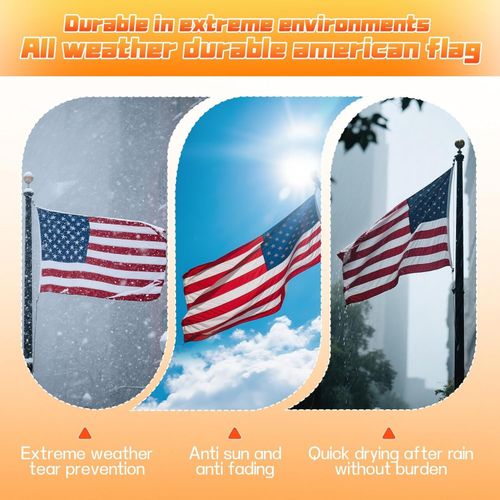 US American Flag 3x5 Embroidered Stars Reinforced Heavy-Duty United States Flag — image 5