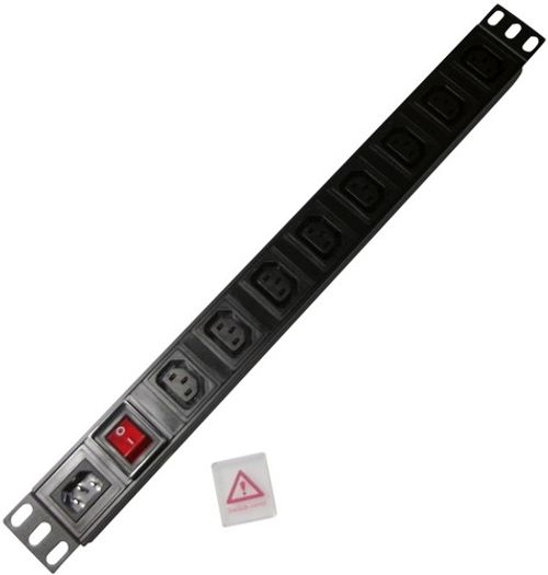 8 way IEC C13 PDU with C14 Power Inlet  for *DETACHABLE LEAD* 1U 19" Rackmount