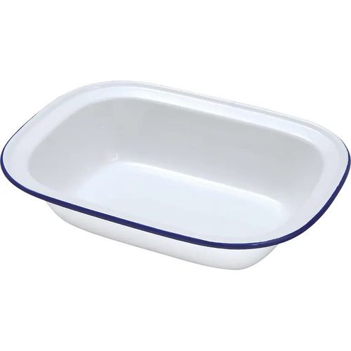 24cm Traditional Falcon White Enamel Dinner Plate Pie Roasting Baking Camping — image 1