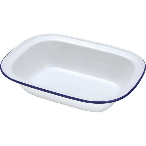 24cm Traditional Falcon White Enamel Dinner Plate Pie Roasting Baking Camping