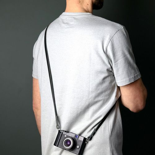 Thin Leather Camera Strap - Short Long Neck Strap Black Brown Shoulder Nikon — image 5