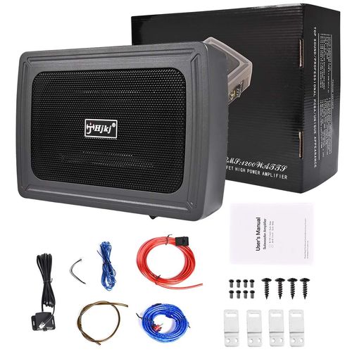 8"1200W Active Underseat Car Bass Box Audio Subwoofer Sub Speaker Amplifier HJKJ — image 9
