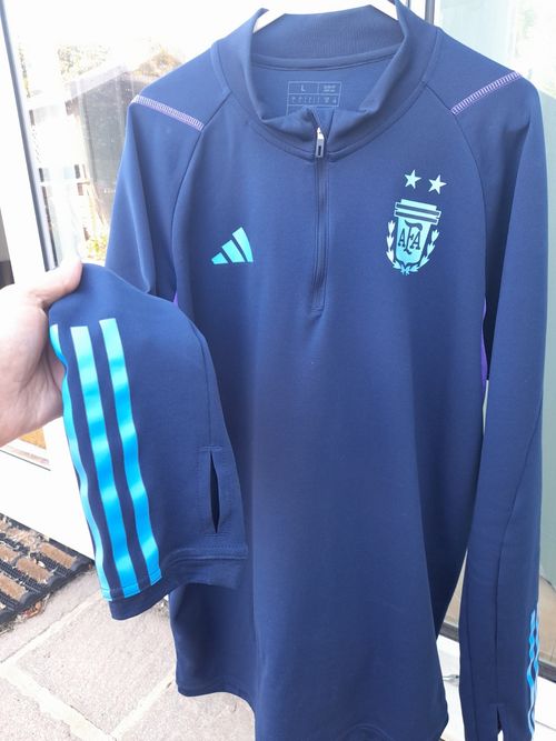 Argentina Adidas Tiro Navy Blue, Long Sleeved Training Top with logos — image 3