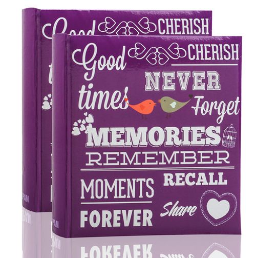 2 X Large Memo Slip In Photo Album for Hold 200 '6 x 4' Photos- Choose Design