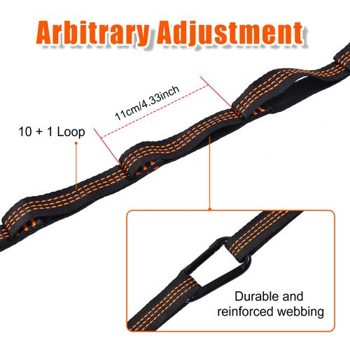 2PCS Heavy -Duty Hammock Straps Adjustable Tree Hanging Belt Outdoor Suspension — image 8