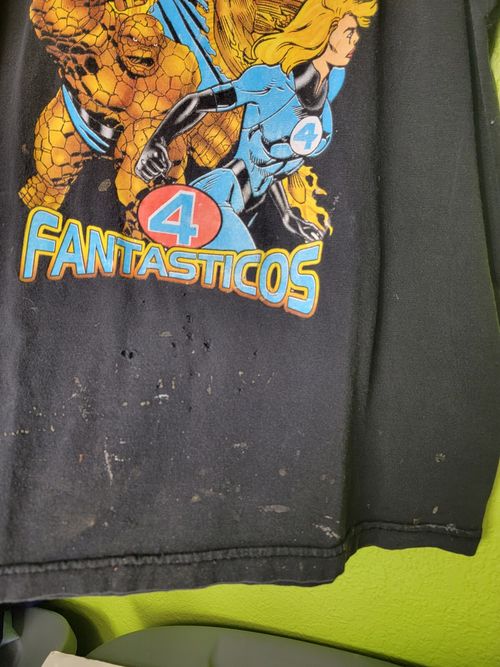 VTG Fantastic Four 4 Shirt Fantasticos Spanish Euro Tag 90s Y2K Distressed Rare — image 5