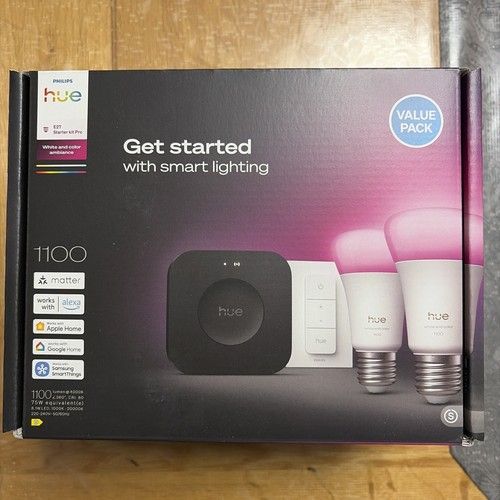 Philips Hue pro  Colour Ambiance E27  Kit with Dimmer motion sensing Alexa Apple