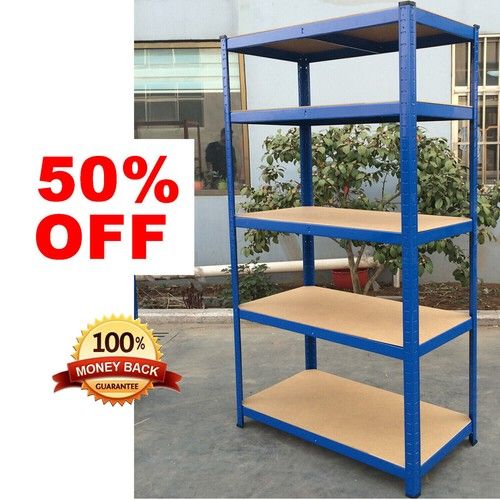 Garage Racking 5 Tier Shelving Unit Boltless Heavy Duty Metal Shelf Shed Storage