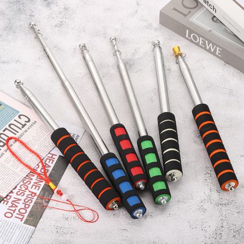 8.2ft Telescopic Flag Pole, Handheld Flagpole with Clips, Whistle, Blue Black — image 6