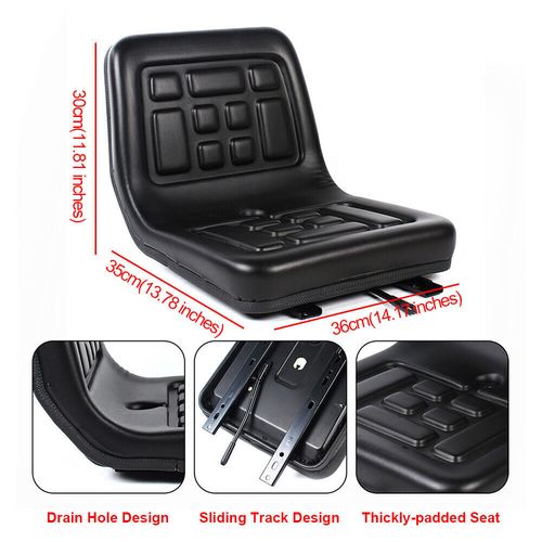 Universal Waterproof Seat Tractor Dumper Forklift Mower Digger Adjustable Black — image 7