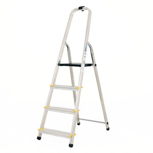 BiGDUG Aluminium Step Ladder - Non-Slip Surface Hand Rails - 3-8 Tread Step