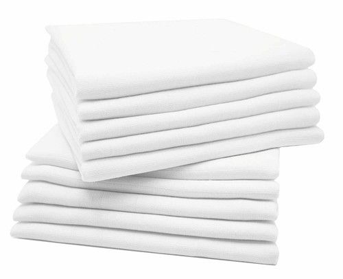 12 Pack Muslin Squares 100% Cotton Baby Soft Swaddle Cloths Nappy Bibs (50x50cm)