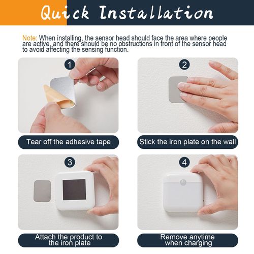 LED Motion Sensor Night Light, Stick-On 7 cm x 7 x 1.5 cm, White — image 5
