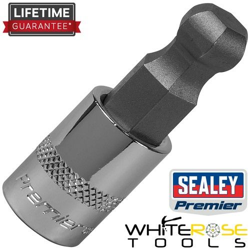 Sealey Socket Bit Ball-End Hex 12mm 3/8"Sq Drive Premier