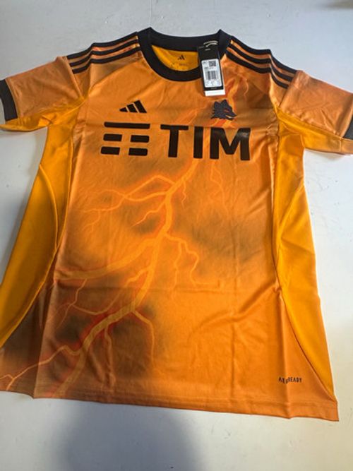 adidas AS Roma Away Football Shirt Only Orange Size M womans Short Sleeves