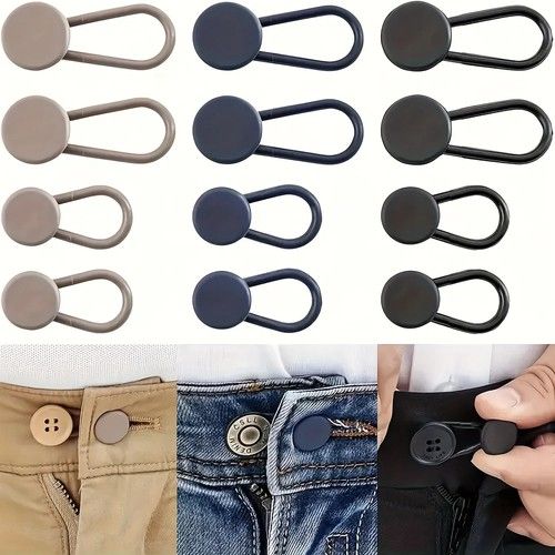 Button Extender for Trousers 12 Pc Jeans Buttons Waist Extenders for Mens Ladies
