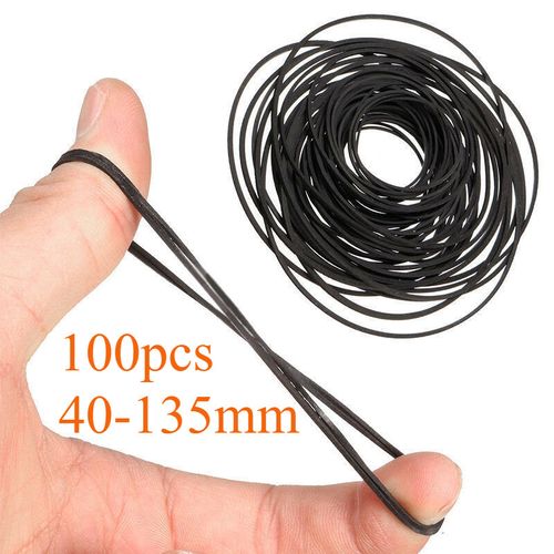 100pcs 40-135mm Mixed Rubber Drive Belts for Cassette Tape Deck CD DVD Player — image 1