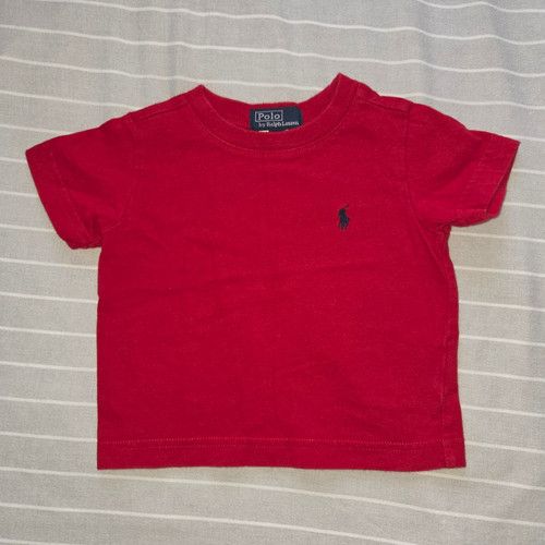 Polo by Ralph Lauren Red Logo T-Shirt 100% Cotton Short Sleeve 6-9M