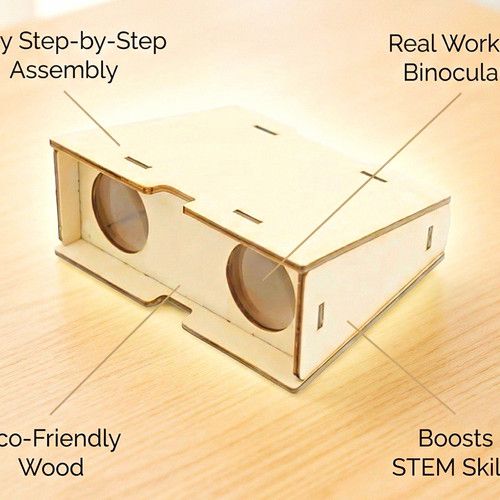 STEM Science/Nature Explorer Binoculars DIY Wooden Assembly Educational Toy