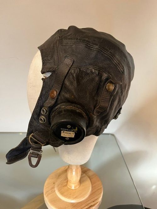 WW2 RAF First Pattern C Type Leather Flying Helmet Aircrew Pilot Original — image 2