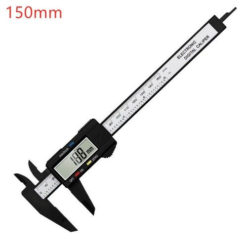 6'' LCD Digital Vernier Caliper Black Micrometer Measure Tool Gauge Ruler 150mm
