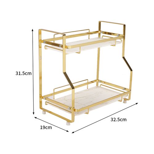 3 Tier Metal Cosmetic Storage Shelf Rack Makeup Organizer Perfume Display Stand — image 1