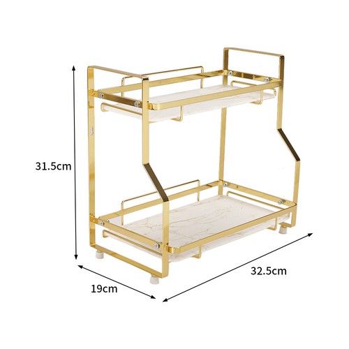 3 Tier Metal Cosmetic Storage Shelf Rack Makeup Organizer Perfume Display Stand