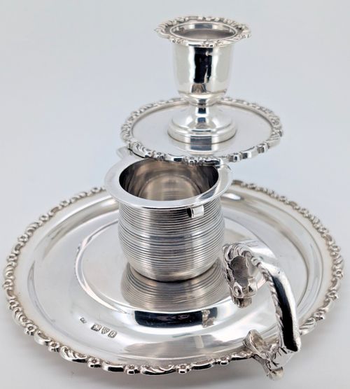 VICTORIAN SOLID SILVER COMBINATION CHAMBER STICK - CHESTER 1899 BY WILLIAM NEALE — image 10