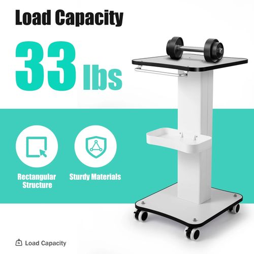 Beauty Salon Stand Rolling Cart SPA Beauty Machine Holder Trolley 3 Tier — image 5
