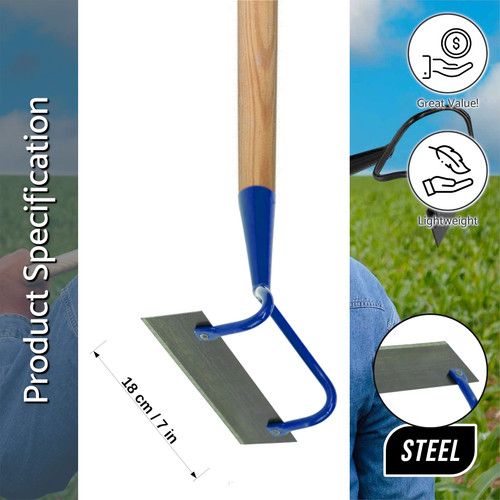 Hoe Swan Neck Cultivator Heavy-Duty Solid Steel Soil Digging Gardening Tool