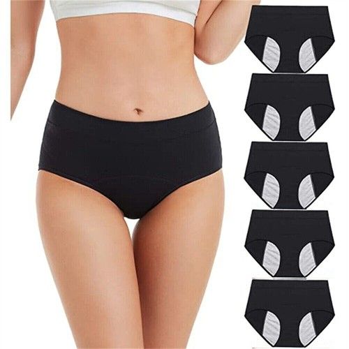 5PC Menstrual Period Underwear for Women Leak Proof Cotton Ladies Panties Briefs